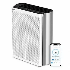Purificator de aer Smart Levoit EverestAir Wi-Fi, Filtru True HEPA, Carbon Activ, Acoperire până la 100 m², Flux de Aer Multidirecțional, Mod Auto, Compatibil Alexa & Google Home, Touch Screen, Gri (Everest)