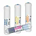 Set 4 cartușe filtrante inline Aquafilter, microfiltrare 1 micron, 4 stadii (sedimente, dedurizare, carbon activ, postfiltru), dimensiuni 2.5x12 inch, filet interior 1/4, carcasa alba BPA Free