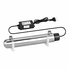 Sterilizator UV apa PureTECH UVC6A, putere lampa 6W, debit 2.6 litri/min, eficienta pana la 99.9%, carcasa inox, conexiune 1/4 inch, doza iradiere 30 mJ/cm²