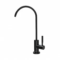 Baterie pentru sisteme de filtrare FILTRO Modern Black, monocomandă cu cartuș ceramic, pipă pivotantă 360°, conexiune rapidă 1/4 (6 mm), montaj pe blat