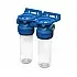 Set carcase de filtrare FILTRO Duplex DPP3P, 2 carcase transparente, conexiune alama 1 tol, presiune maxima 8 bar