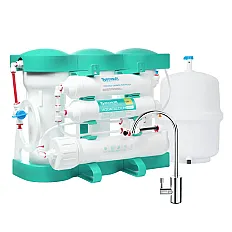 Sistem de filtrare cu osmoza inversa Ecosoft AquaCalcium Mint, 6 stadii, membrana 75 GPD, remineralizare cu calciu, fara pompa, bazin de stocare inclus