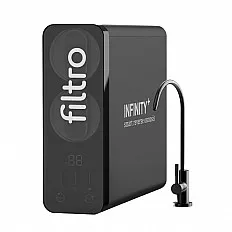 Sistem osmoză inversă cu debit direct FILTRO INFINITY+ DF1000, 1000 GPD fără bazin, pompă booster inclusă, afișaj TDS integrat și cartușe twist în 3 stadii de filtrare