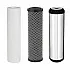 Cartușe filtrante Aquafilter FL-SET3-STD, set 3 stadii 10 inch, polipropilenă 5 microni, carbune activat bloc și granular, filtrare sedimente și clor