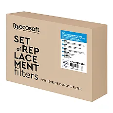 Set 5 cartuse filtrare Ecosoft cu membrana osmoza inversa 50 GPD, prefiltrare in 5 stadii, mineralizare si mufe rapide, compatibil sisteme Ecosoft Standard si Pure