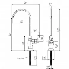 Baterie bucatarie PureTECH pentru apa filtrata, monocomanda, pipa pivotanta 360°, cartus ceramic, mufa rapida 1/4 (6 mm), finisaj cromat