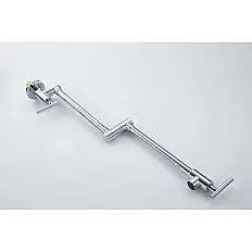 Baterie pentru umplere oale Premier Wall Chrome, montare in perete cu o cale, pipa pivotanta extensibila 61 cm, cartus ceramic monocomanda, finisaj cromat lucios din inox