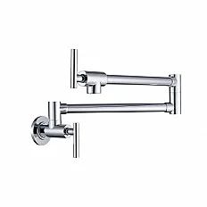 Baterie pentru umplere oale Premier Wall Chrome, montare in perete cu o cale, pipa pivotanta extensibila 61 cm, cartus ceramic monocomanda, finisaj cromat lucios din inox
