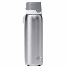 Termos cu filtru carbon activ FILTRO THERMO PURE 740 CB, perete dublu cu vacuum, izolare 12 ore, inox argintiu 740 ml