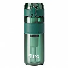 Recipient filtrant FILTRO TRITAN PURE 500 CB, material tritan BPA Free, filtru cu carbune activat, capacitate 500 ml, culoare verde
