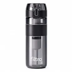 Recipient FILTRO TRITAN PURE 500 CB, material tritan BPA Free, filtru cu carbune activat, capacitate 500 ml, culoare neagra