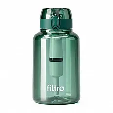 Recipient din tritan FILTRO TRITAN PURE 1000 CB, filtru cu carbune activat, capacitate 1000 ml, BPA Free, culoare verde, spalare manuala