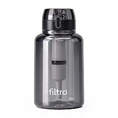 Recipient FILTRO TRITAN PURE 1000 CB, filtru cu carbune activat, capacitate 1000 ml, material tritan BPA Free, finisaj negru