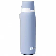 Termos cu filtru carbon activ FILTRO THERMO PURE 740 CB, inox cu perete dublu vacuum, izolare 12 ore, 740 ml, albastru