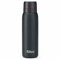 Termos cu filtru carbon activ FILTRO Thermo Pure 740 CB, otel inoxidabil cu perete dublu vacuum, capacitate 740 ml, culoare negru