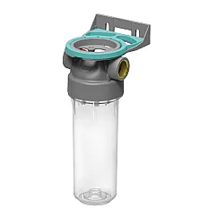 Carcasă filtru apă Ecosoft ECO 2P 9¾, bol PET transparent, racord ¾, inel de centrare pentru cartuș