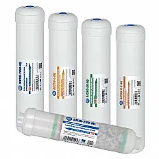 Set 5 cartușe filtrante Aquafilter AF-SET5-AQ, microfiltrare 1 micron, 5 stadii cu remineralizare și alcalinizare, compatibil FILTRO MF5 ALCALIN