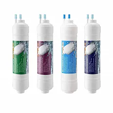 Set 4 cartuse filtrare FILTRO Quick Top, carcasa alba 12x2.5 inch, conector rapid, filtrare sedimente, carbune activ bloc, ultrafiltrare si carbune granular din coaja de cocos