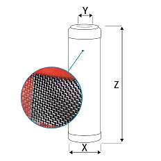 Cartuș filtrant lavabil Ecosoft CHRX, oțel inoxidabil AISI 304, filtrare 60 microni, debit 3.500 l/h, rezistent până la 90°C