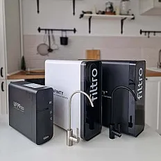 Sistem osmoza inversa direct flow FILTRO INFINITY Connect+, debit 600 GPD, pompa booster, display TDS