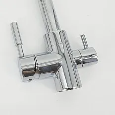 Baterie bucătărie cu 3 căi Premier Clasic Chrome, flux separat apă filtrată, cartușe ceramice, finisaj cromat lucios, montaj pe chiuvetă, racorduri incluse