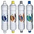 Set 4 cartuse filtrante Aquafilter cu stem, mufa rapida 1/4 inch, filtrare 4 stadii 1 micron, carcasa alba 2.5x10 inch, compatibil FILTRO UF5 BLACK si Excito-B