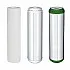 Set 3 cartuse filtrare Aquafilter FL-SET3-DED, dedurizare cu eliminare fier, carbune activat granular cu KDF, 5 microni, dimensiune 2.5x10 inch, 3 stadii de filtrare pentru apa rece