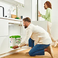 Sistem de filtrare cu osmoza inversa Ecosoft Balance, 6 stadii, membrana 75 GPD, remineralizare cu calciu si magneziu, fara pompa, bazin de stocare inclus