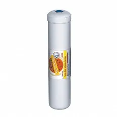 Filtru inline dedurizare Aquafilter AF-AQ-DED, carcasa alba 12x2.5 inch, filet 1/4 la ambele capete, reduce calcarul prin schimb ionic