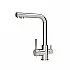 Baterie bucatarie cu 3 cai Premier Tall Satin, finisaj satinat inox, pipa pivotanta 360°, dubla comanda, cartus ceramic, montare pe blat, apa rece, calda si filtrata