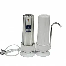 Sistem de filtrare a apei Aquafilter MF2 TOP, montaj pe blat in 2 stadii, microfiltrare 5 microni, fara gaura in blat