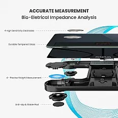 Cantar de baie Smart Renpho CS20M, Maxim 180Kg, 13 masuratori, BMI, BMR IMC, Bluetooth, compatibil Fitbit, Apple Health, Google Fit (PEU-ES-CS20M-BK)
