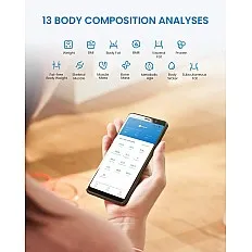 Cantar SMART Digital RENPHO R-A020 – Body Composition, Alimentare Solara, Greutate, Grasime Corporala, Muschi, Oase, Bluetooth, Apple Health, Fitbit, Samsung Health (R-A020)