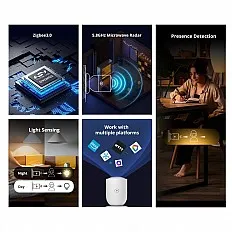 Senzor de prezenta umana Zigbee, Sonoff SNZB-06P, Zigbee 3.0 (SNZB-06P)