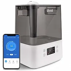 Umidificator de aer LEVOIT Classic 300S, Rezervor 6L, Super Silentios, Aplicatie Smart, Senzor Umiditate, Functie AUTO, Aromaterapie, Autonomie 60 ore, Gray (Classic300SMART)