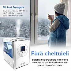 Umidificator de Aer LEVOIT LV600HH HYBRID, Ultrasonic, Rezervor 6l, Super Silentios, Aromaterapie, Functie AUTO, Autonomie 36 Ore (Lv600HH)