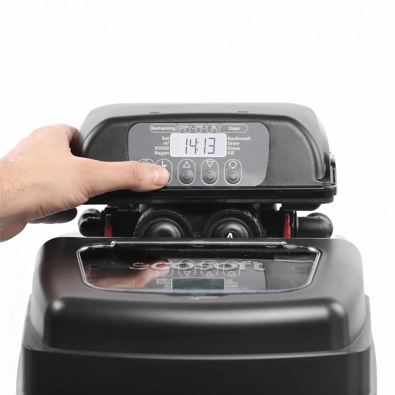 Stație compactă de dedurizare Ecosoft Core 110, valvă Clack DV, 11 litri rășină, debit 1,2 m³/h