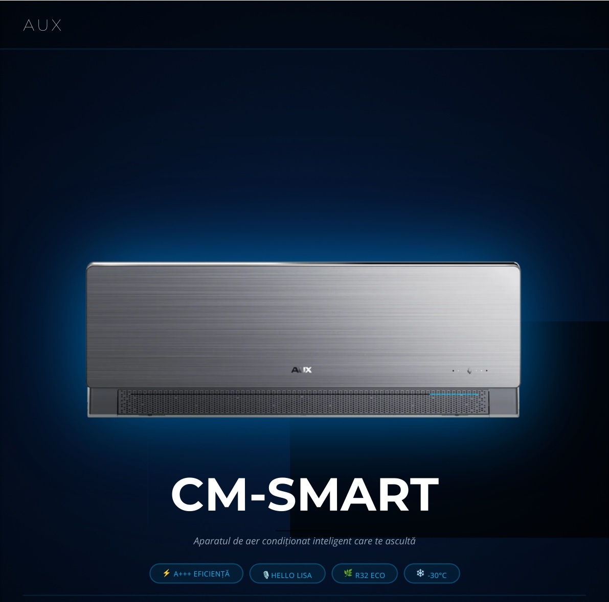 Aer Condiționat AUX CM-Smart 12.000 BTU – WiFi, Control Vocal Hello Lisa, A+++ / A++, R32