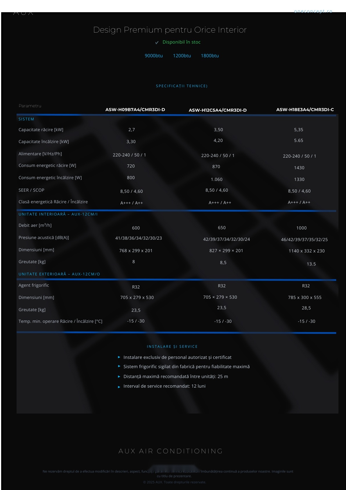 Aer Condiționat AUX CM-Smart 12.000 BTU – WiFi, Control Vocal Hello Lisa, A+++ / A++, R32