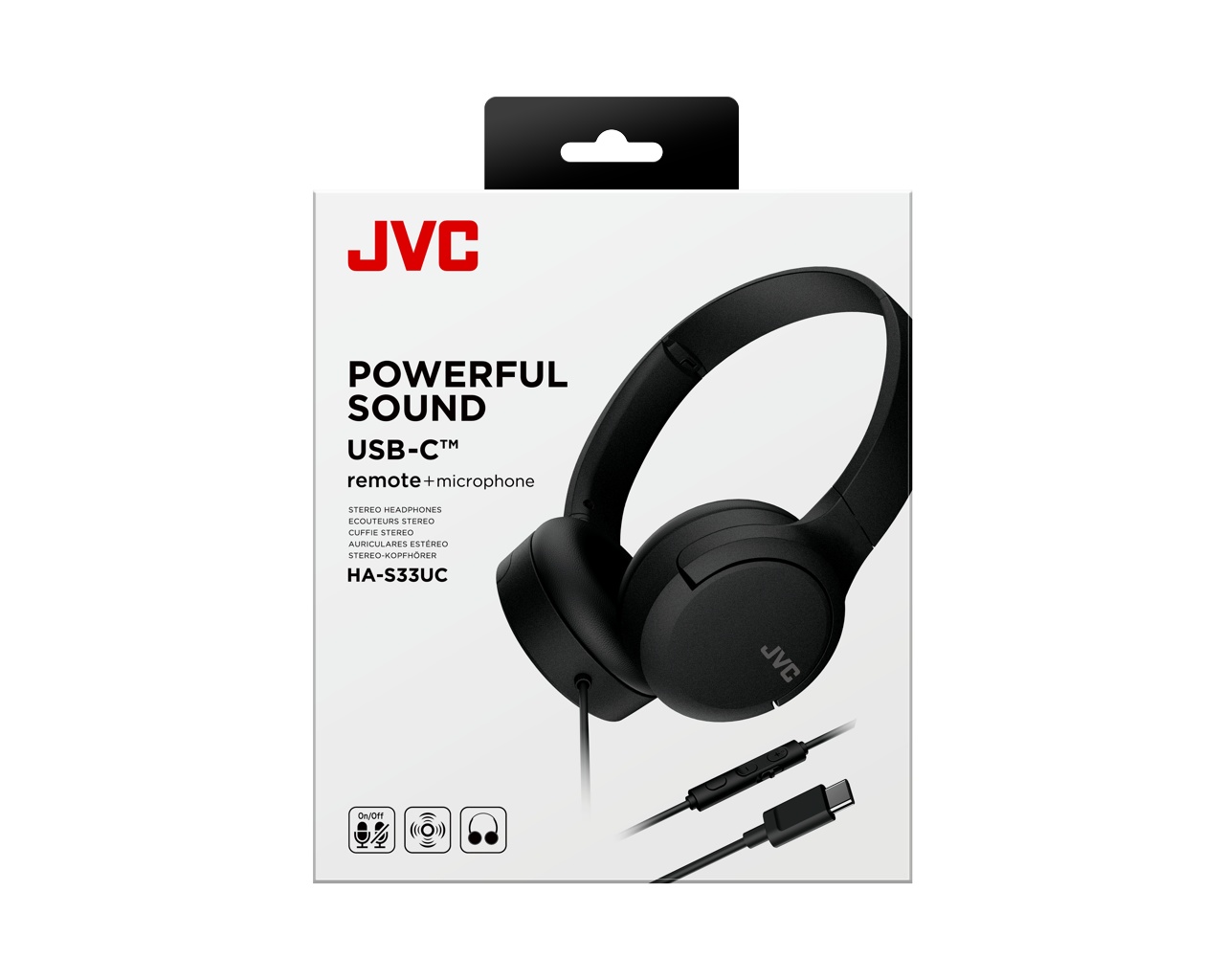 Casti JVC HA-S33UC-A-U, Cu fir, On-Ear, Microfon, USB-C, albastru