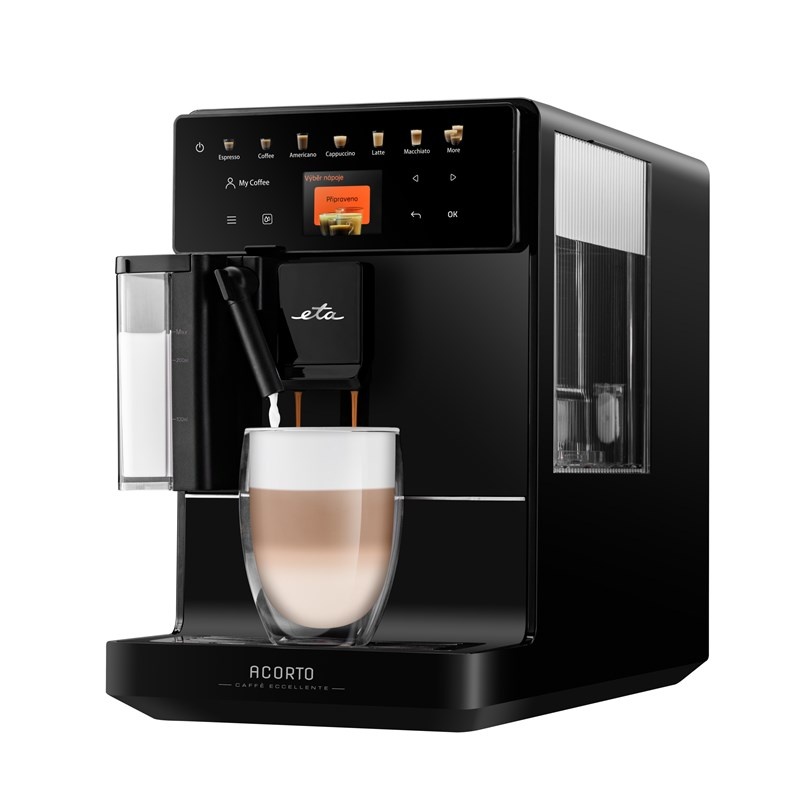 Espressor automat de cafea ETA Acorto 9180 90000, 1400W, 19 bar, sistem de spumare, negru