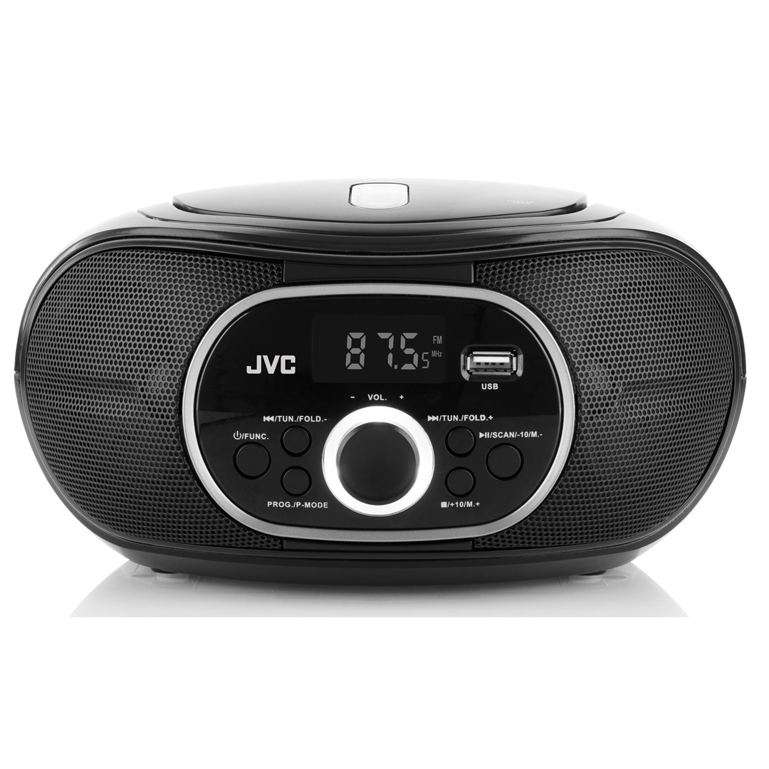 Radio cu casetofon si player CD JVC RC-E451W, 2 x 1.6 W RMS, FM, Bluetooth, USB, MP3, AUX IN, alb