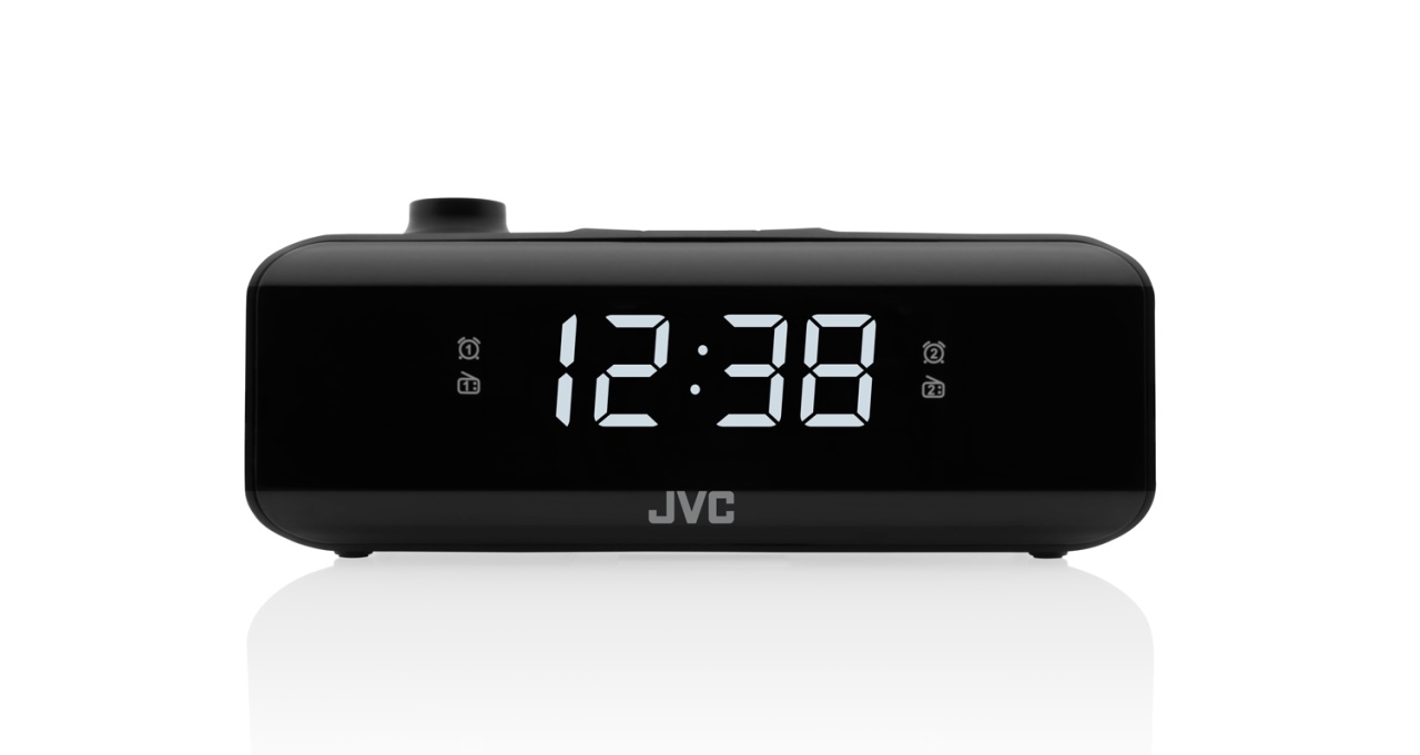 Radio cu ceas JVC RA-E314B, FM, alarma, proiectie, memorie 10 posturi, negru