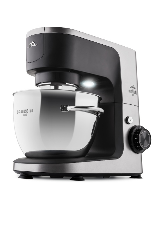 Robot de bucatarie ETA Gratussino III 3023 90020, 1200W, 4.5 litri, control continuu al vitezei + PULS, negru/gri