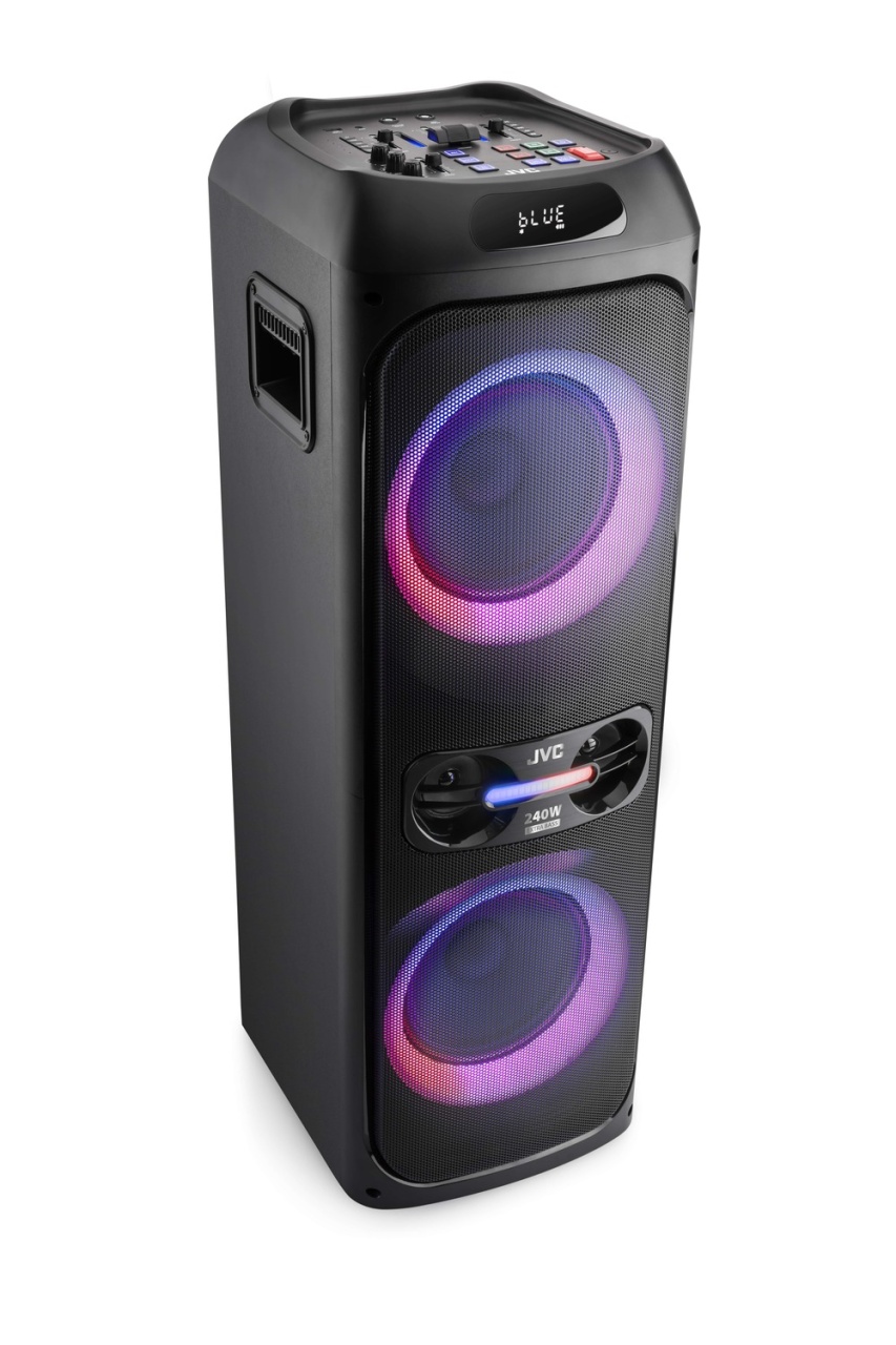 Sistem audio portabil JVC XS-EP514B, 150W (RMS), Acumulator 11.1 V/4 Ah (16 h), Bluetooth, USB, Radio FM, Microfon, AUX IN, Intrare chitara