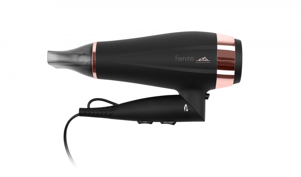 Uscator de par ETA Fenite 7320 90020 cu ionizare, 2200 W, 2 viteze, 3 trepte de temperatura, negru