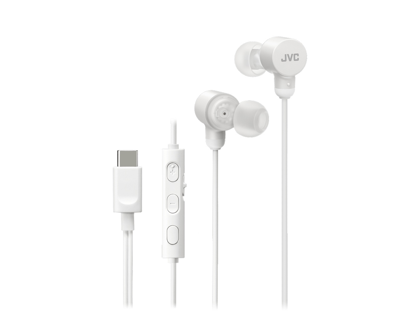 Casti JVC HA-FR29UC-W-U, Cu fir, In-Ear, Microfon, USB-C, Functie Mod Sunet, Husa, alb