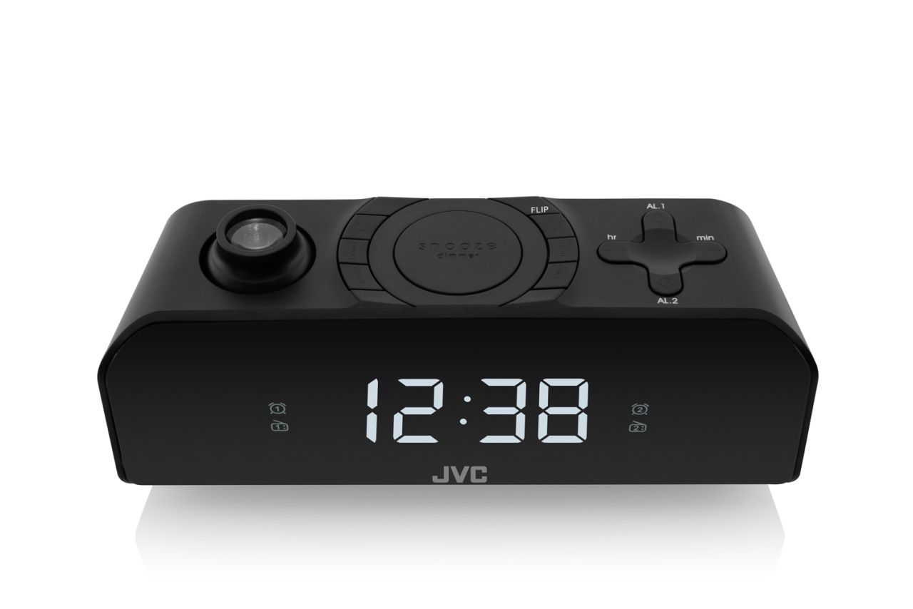 Radio cu ceas JVC RA-E314B, FM, alarma, proiectie, memorie 10 posturi, negru