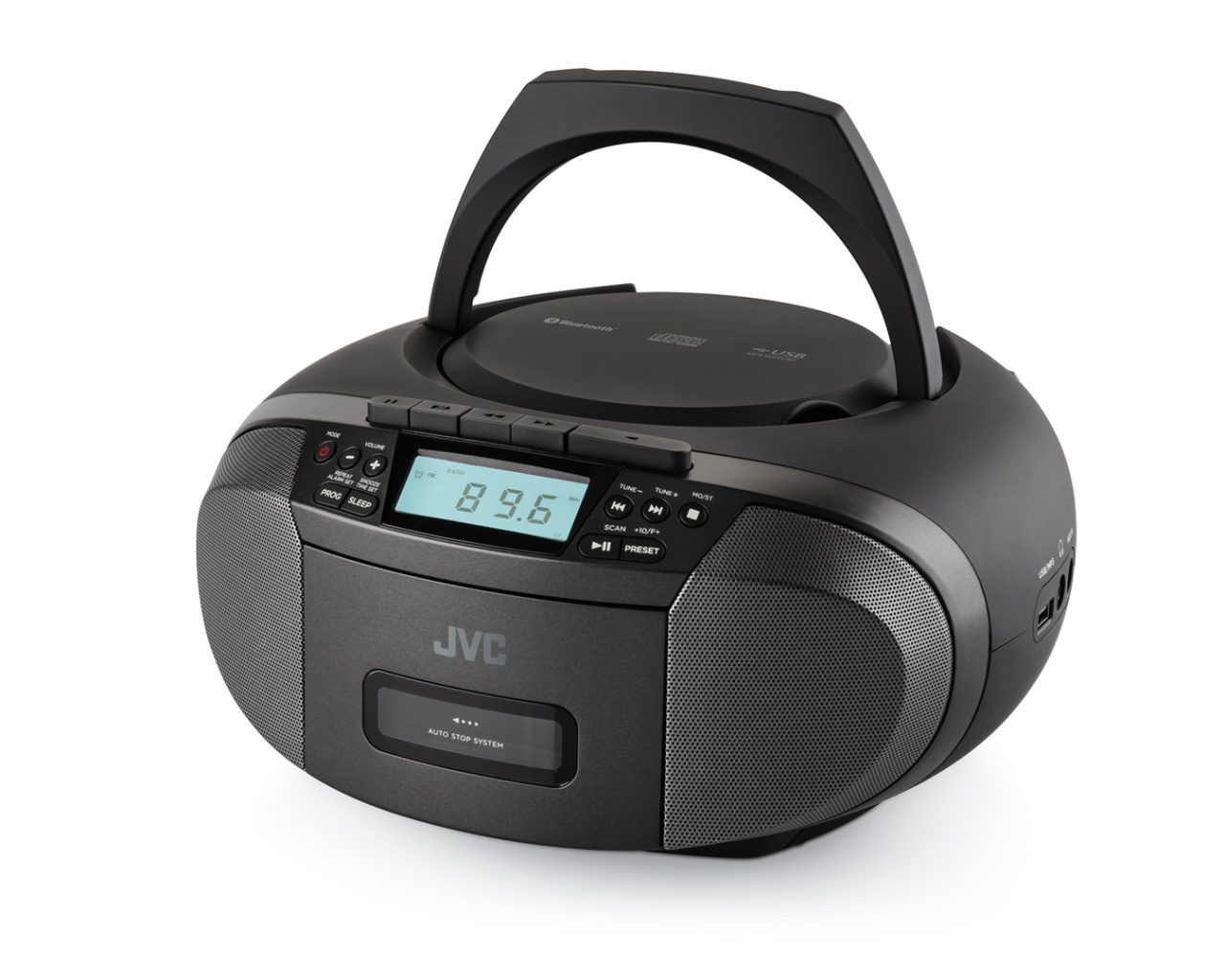Internet radio JVC RA-E814B, 5W RMS, tuner DAB+/FM, Bluetooth, ecran color 2,4 inch, negru