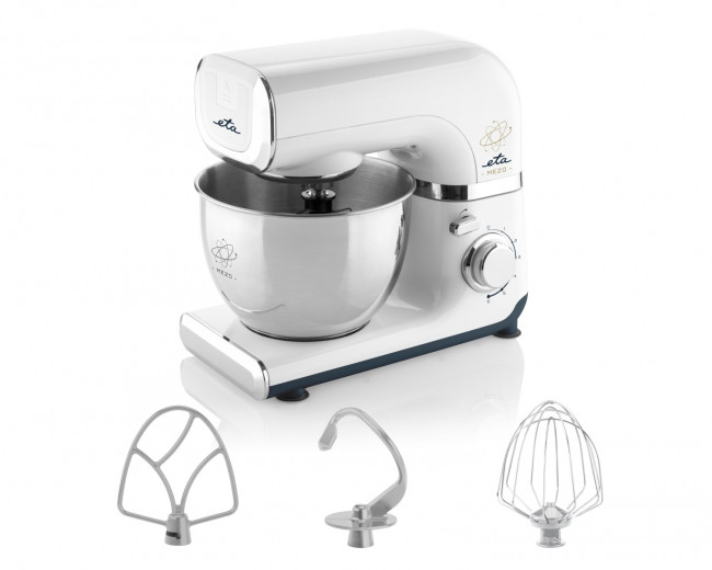 Robot de bucatarie ETA Mezo 003490010, 600 W, 4 litri, reglare continua a vitezei, sistem de amestecare planetar, alb